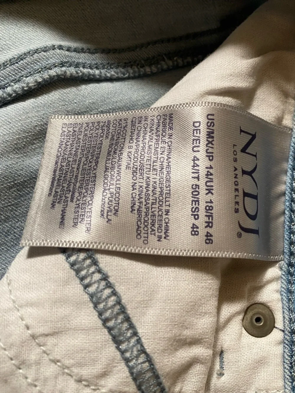 NYDJ Light Blue Cropped Jeans with Embroidered Ankles - Picture 10 of 14